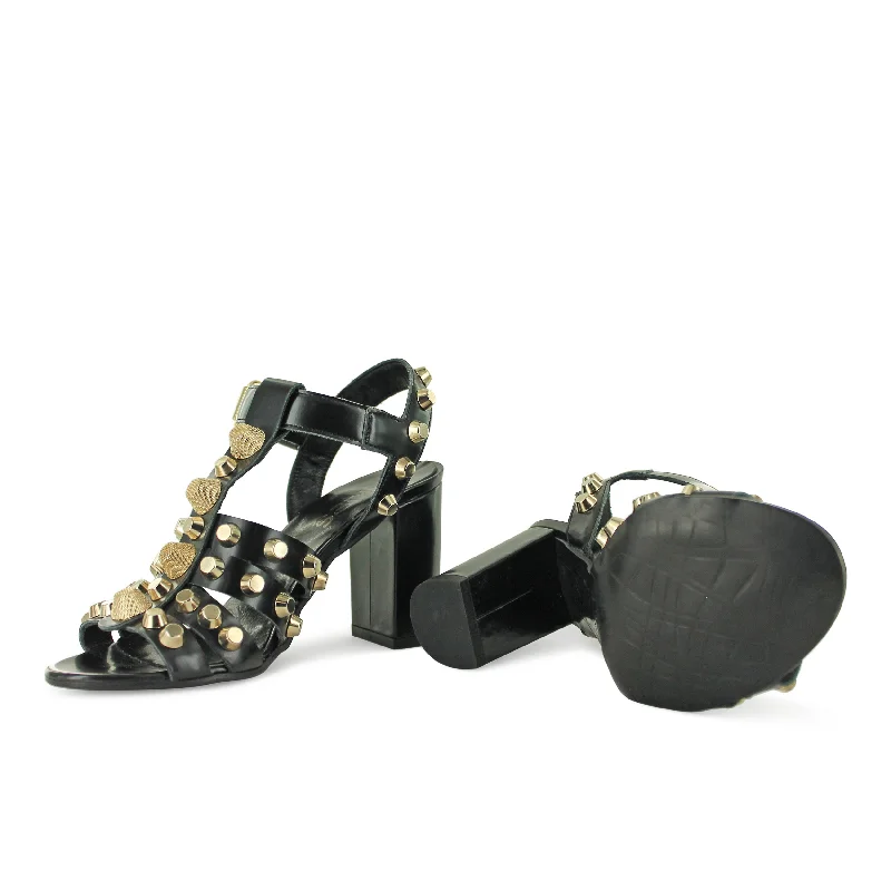 567H29  - Gold Gladiator Rockstud Slide Sandal Beach Style  