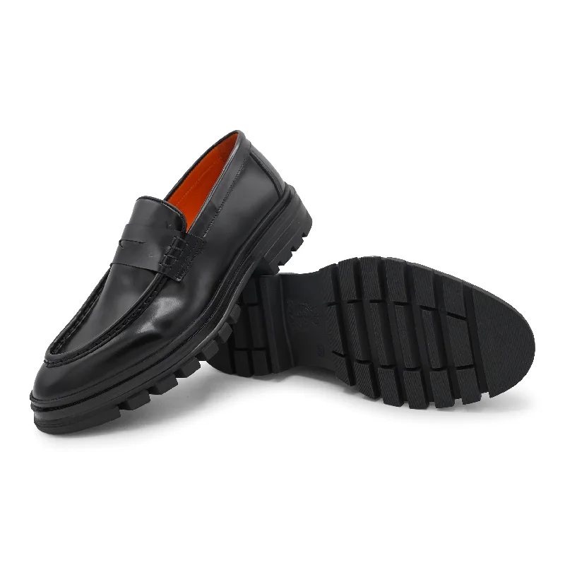 6774 - Mens Polished Leather Chunky Loafer Smart - Shoe Functionality Style  