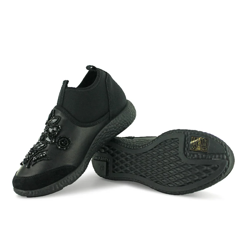 A3-17A1 - Black Jewell Retro Plimsoll Style  