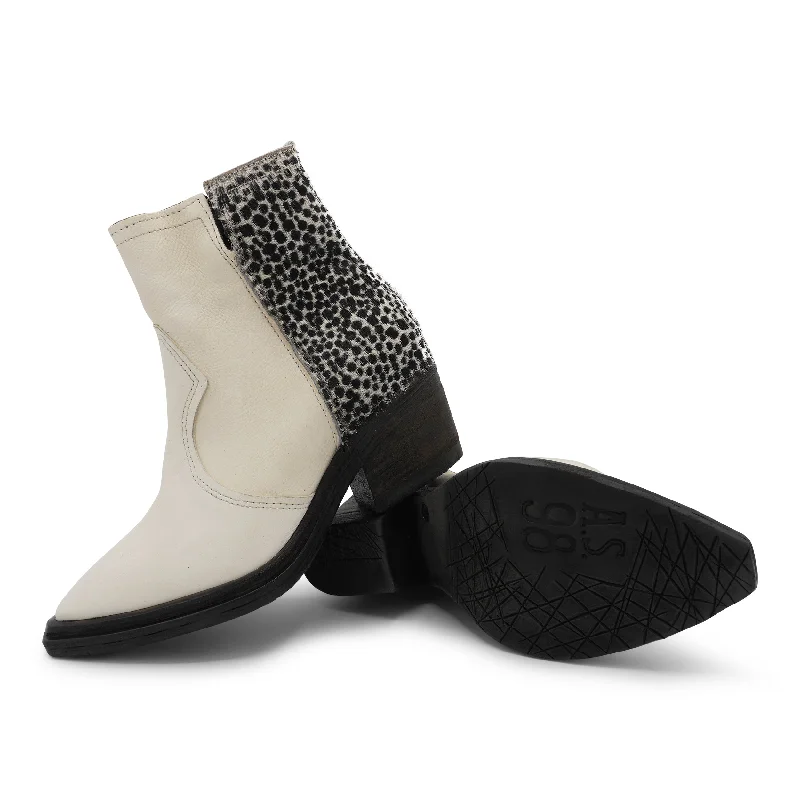 A55211 - White Cheetah Zipped Ankle Boot Business Monk Strap Style  