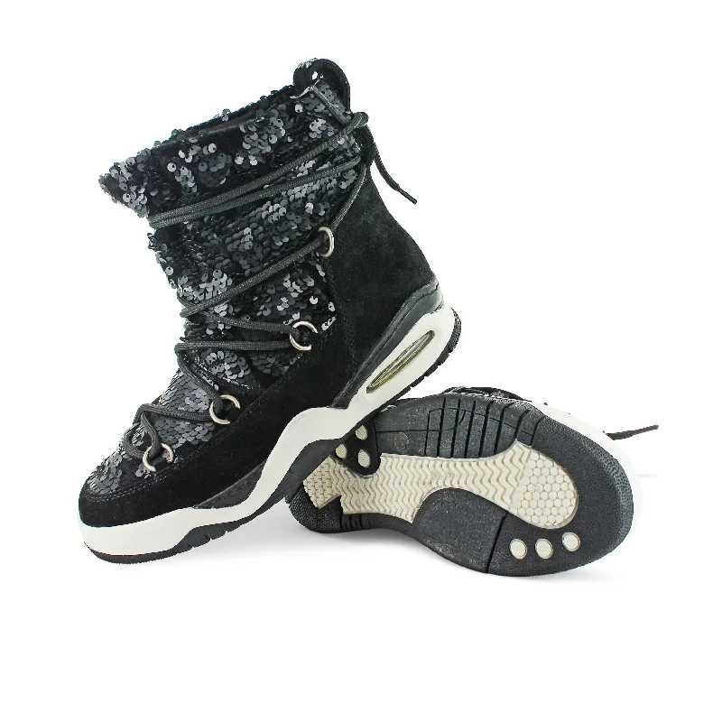 A9-02 - Black Sequences Sneaker Boot Neon - Accent Sneaker Look  