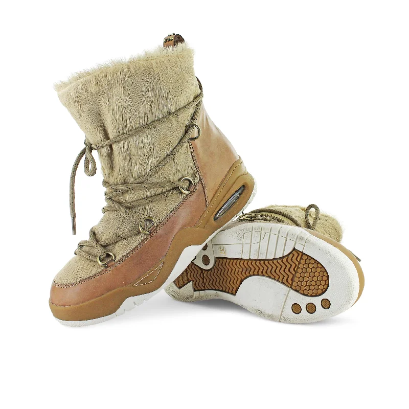 A902DD - Apricot Sneaker Boot Paisley Print Shoe Design  