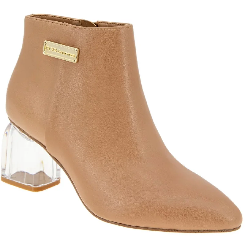 Axton Womens Faux Leather Pointed Toe Booties Edwardian Shoe Look  