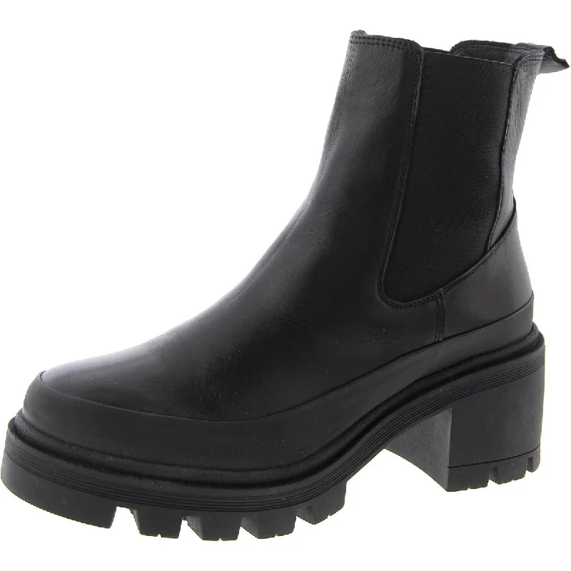 Brexton Womens Platform Pull On Ankle Boots Monochromatic Shoe Look  