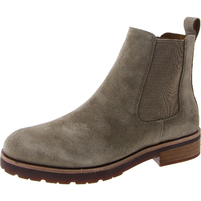 BRISTOL Womens Suede Round toe Ankle Boots Mod Oxford Design  