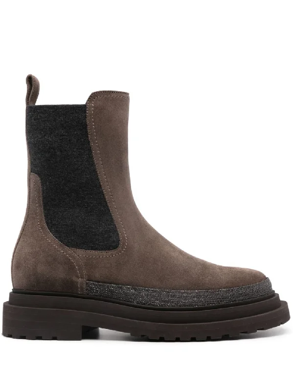Brunello Cucinelli Women's Boots Dove Performance Running Sneaker Look  