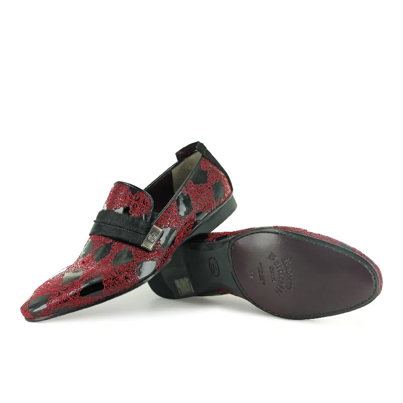 C2806 - Aces Motif Leather Driving Shoe Style  