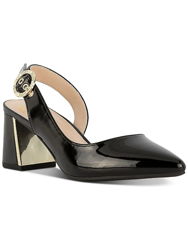 Candree Womens Ankle Strap Open Back Block Heel Artisan - Crafted Loafer Style  