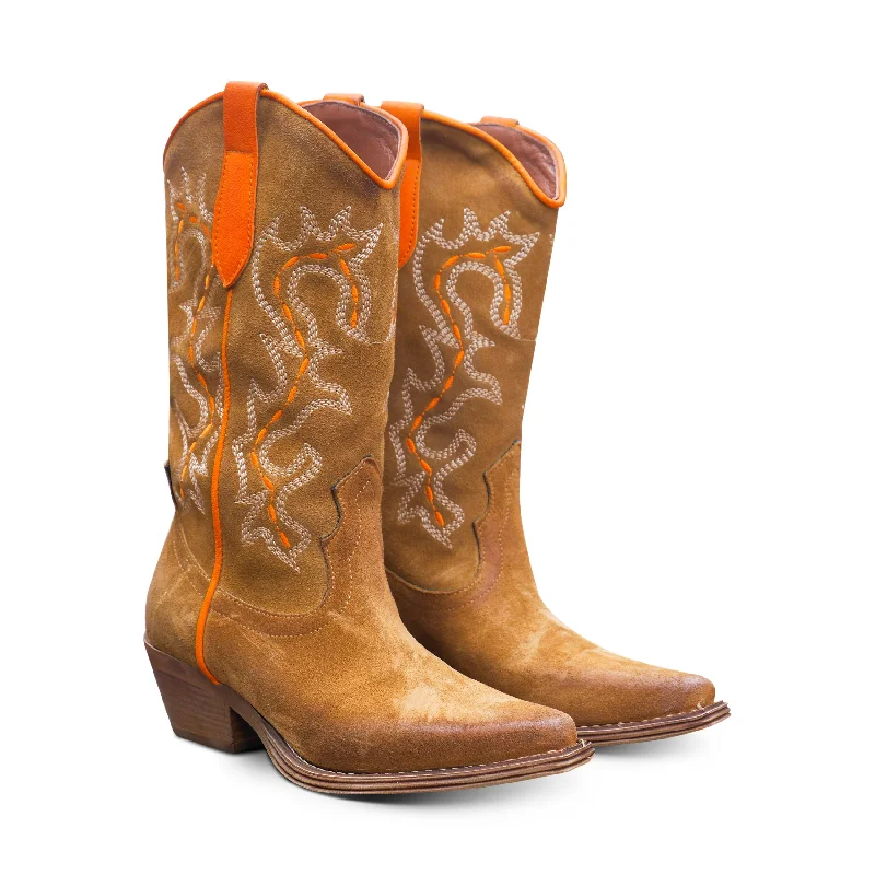CEFAL - Brown + Orange Beaded Moccasin Design 