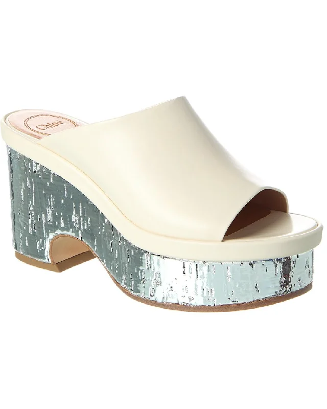 Chloé Oli Leather Wedge Sandal Business Monk Strap Style  