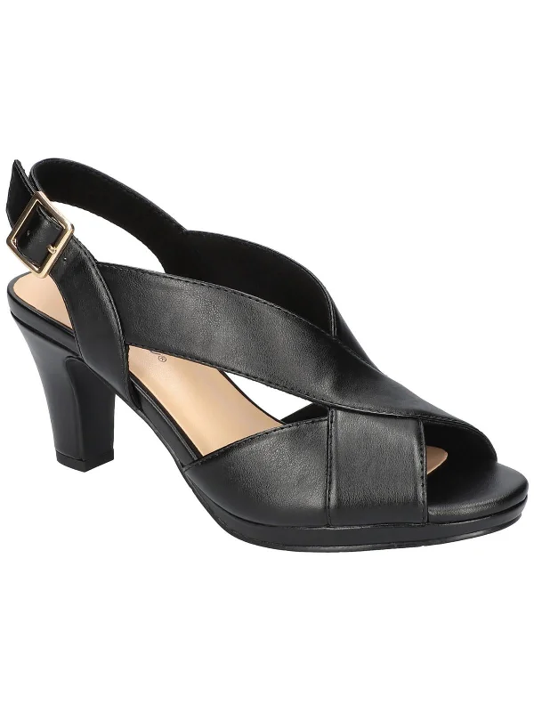 Christy Womens Faux Leather Slingback Heels Tassel Driving Shoe Look 