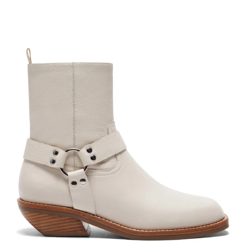 Claire Boot In Oatmilk Elastic - Sided Chelsea Look  
