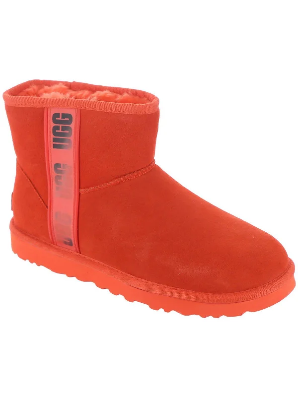 Classic Mini Womens Suede Faux Fur Lined Ankle Boots Sustainable Shoe Design  