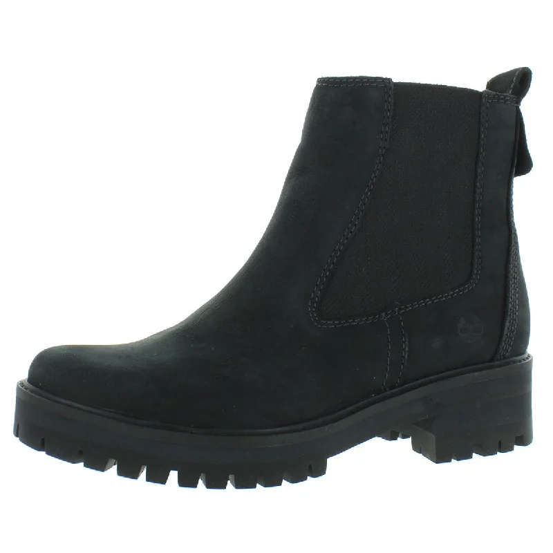Courmeyer Valley Womens Nubuck Platform Chelsea Boots Open - Lacing Derby Look  