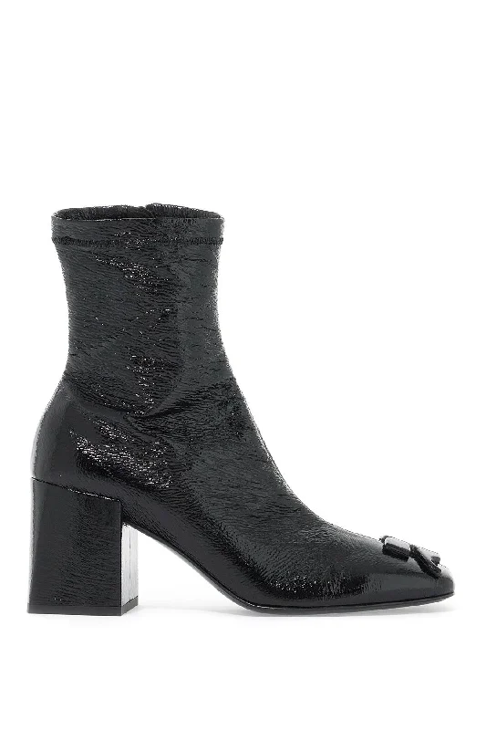 Courreges Women's Stretch Vinyl Ankle Boots Ivy League Loafer Look 