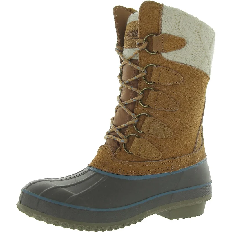 COZY Womens Leather Lugged Sole Winter & Snow Boots Zip - Up Boot Style  
