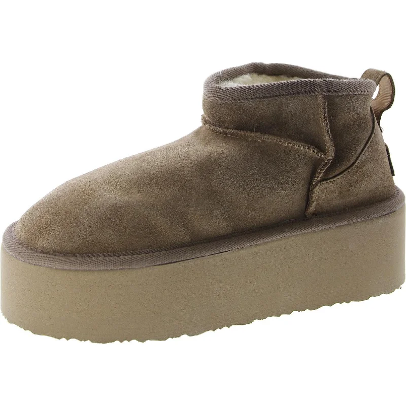 Cozy Womens Suede Round Toe Ankle Boots Retro Basketball Sneaker Design  