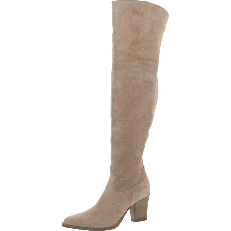 Daxton Womens Suede Tall Over-The-Knee Boots Ankle - High Military Boot Style  