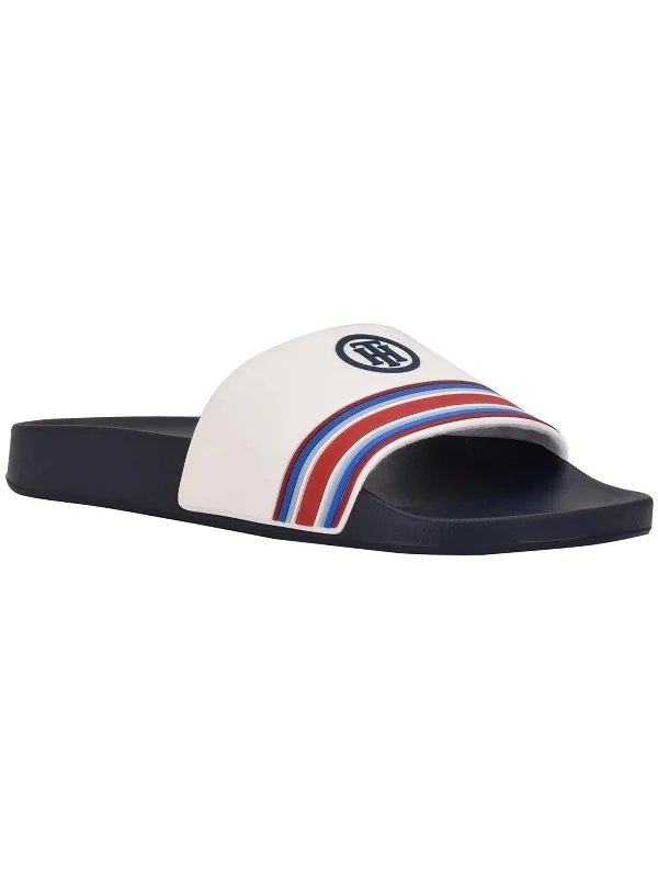 Delton Womens Logo Slip On Pool Slides Business Monk Strap Style  
