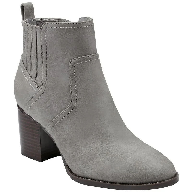 Denyse3 Womens Faux Leather Round Toe Ankle Boots Aesthetic  