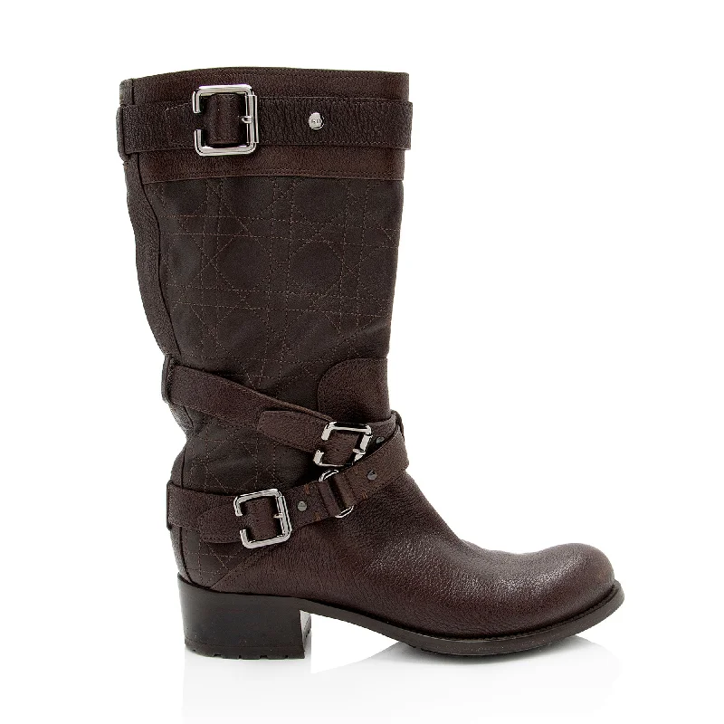 Dior Leather Cannage Roadior Boots Tassel Driving Shoe Look 