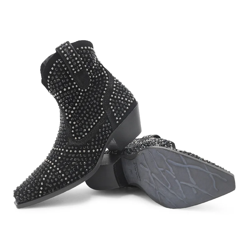 DX656 - Black Sparkle Open - Lacing Derby Look  