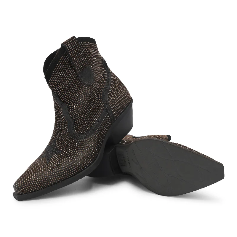 DX656 - Brown Star Diamante Performance Running Sneaker Look  