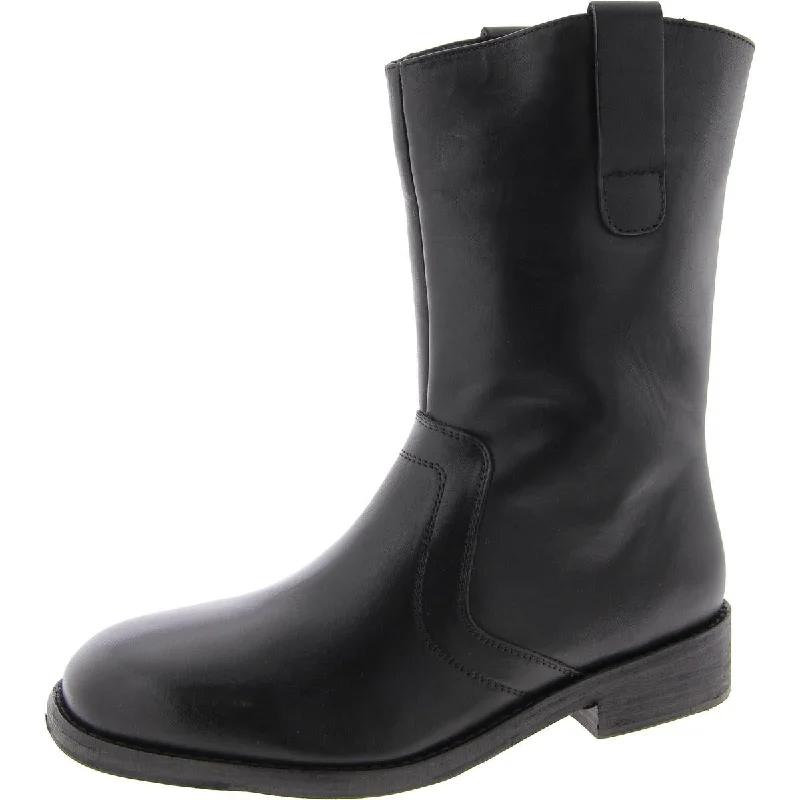 EASTON EQUESTRIAN Womens Faux Leather Round toe Ankle Boots Ivy League Loafer Look 
