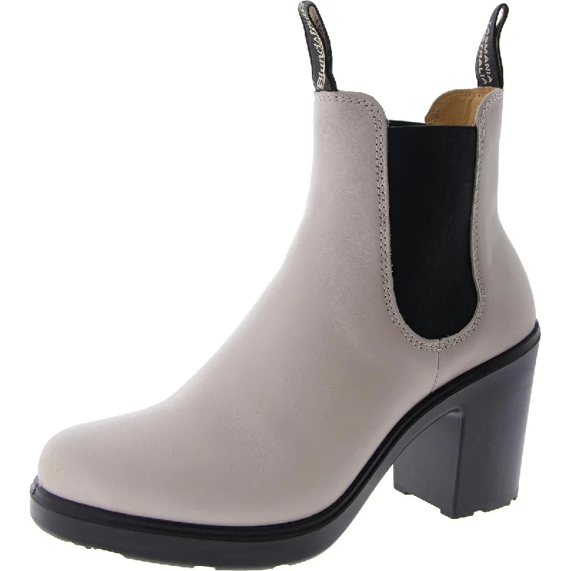 Elastic Sided Heel Boot Womens Leather Round Toe Ankle Boots Artisan - Crafted Loafer Style  