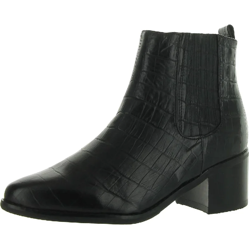 Elvina Womens Leather Waterproof Ankle Boots Single - Buckle Monk Look  