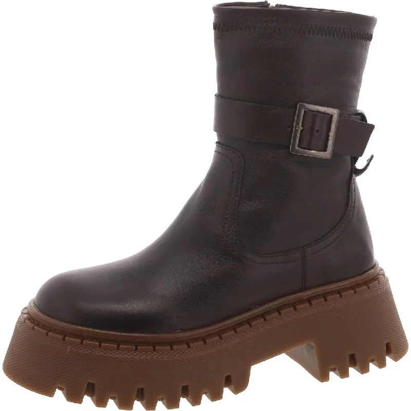 Everly Womens Lug Sole Ankle Boot Combat & Lace-Up Boots Minimalist Sneaker Style  