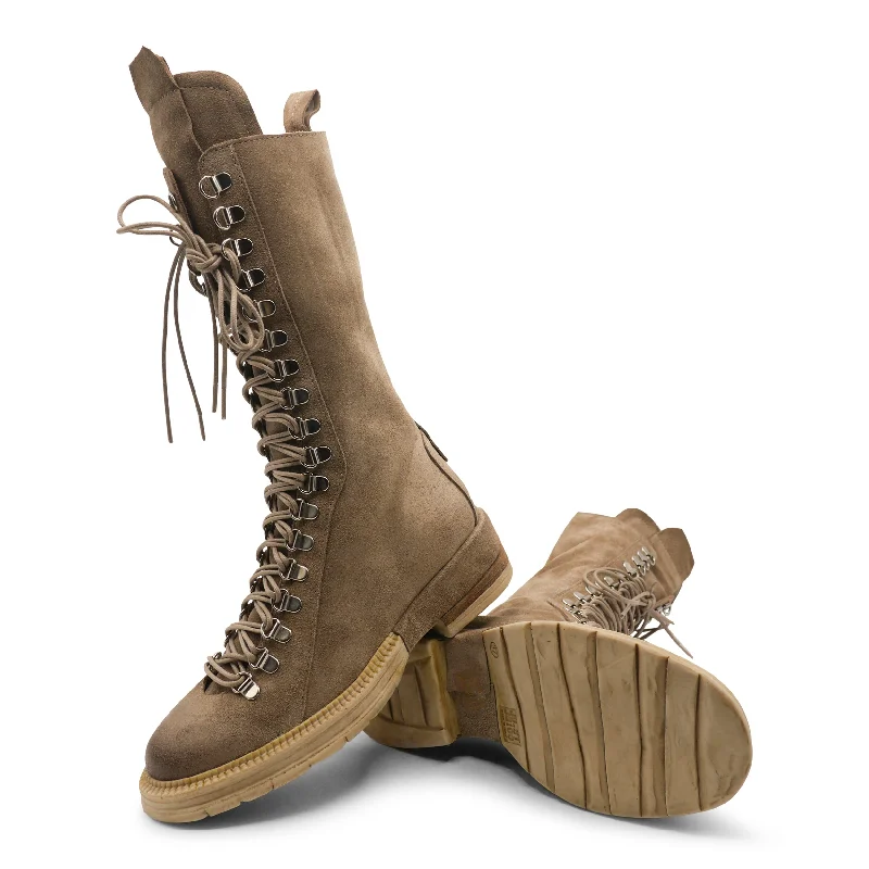 F227K25 - Taupe Strap - Up Sandal Resort Style  