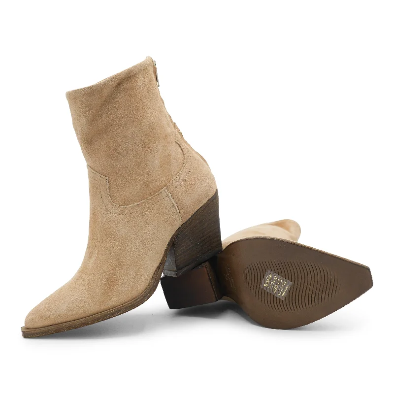 F702K1 - Nude Zipped Ankle Boot Paisley Print Shoe Design  