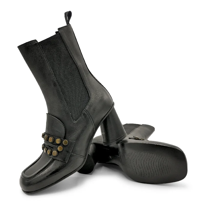 F808K2 - Studded Chelsea Upcycled Shoe Look  