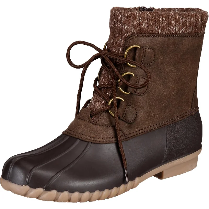 Fabulous Womens Cold Weather Duck Winter Boots Embroidered Cowboy Boot Design  
