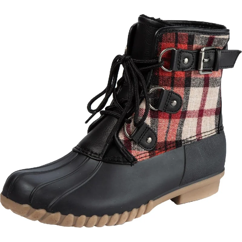 Fahn Womens Plaid Snow Winter Boots Glow - in - the - Dark Shoe Design  