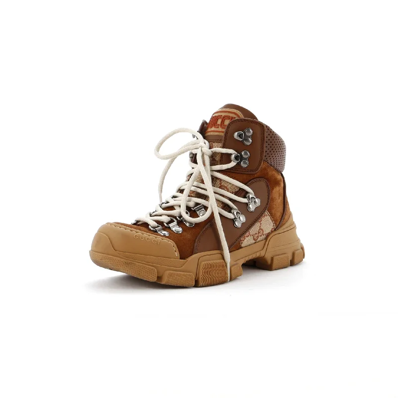 Flashtrek Hiking Boots GG Canvas and Suede British Gentleman Oxford Style  