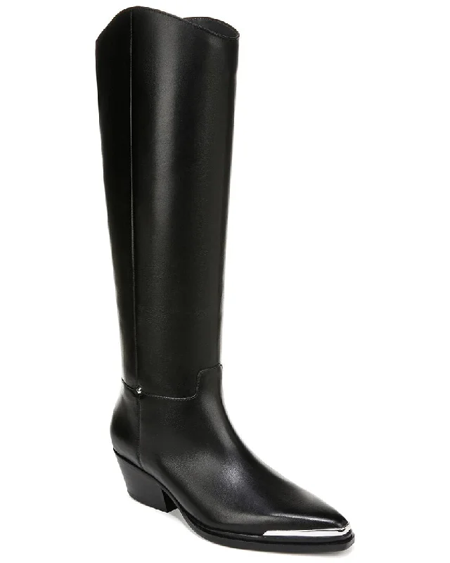 Franco Sarto L-Billie Leather Boot Quilted Shoe Design  