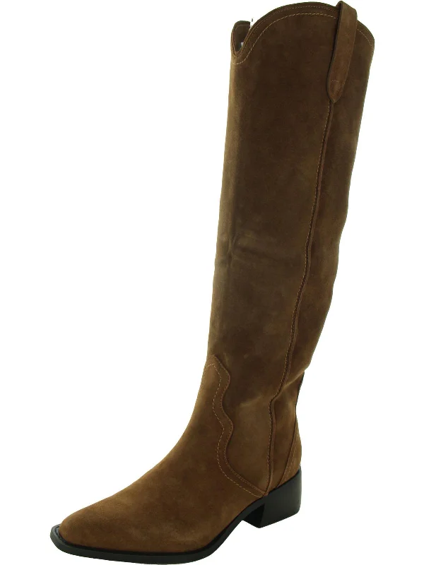 Garvy Womens Tall FAux Cowboy, Western Boots Business Monk Strap Style  
