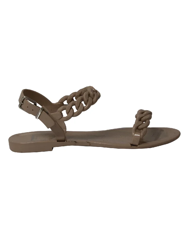 Givenchy Jelly Plate Chain Flat Sandals in Beige Plastic Vintage Oxford Appeal 