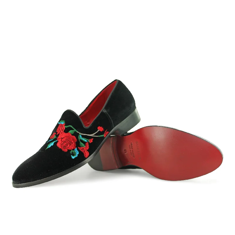 Got 21 - Black Velvet Rose Patchwork Shoe Aesthetic  