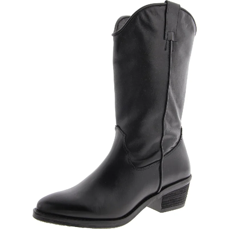 Hannah Womens Leather Solid Mid-Calf Boots Slide Sandal Beach Style  