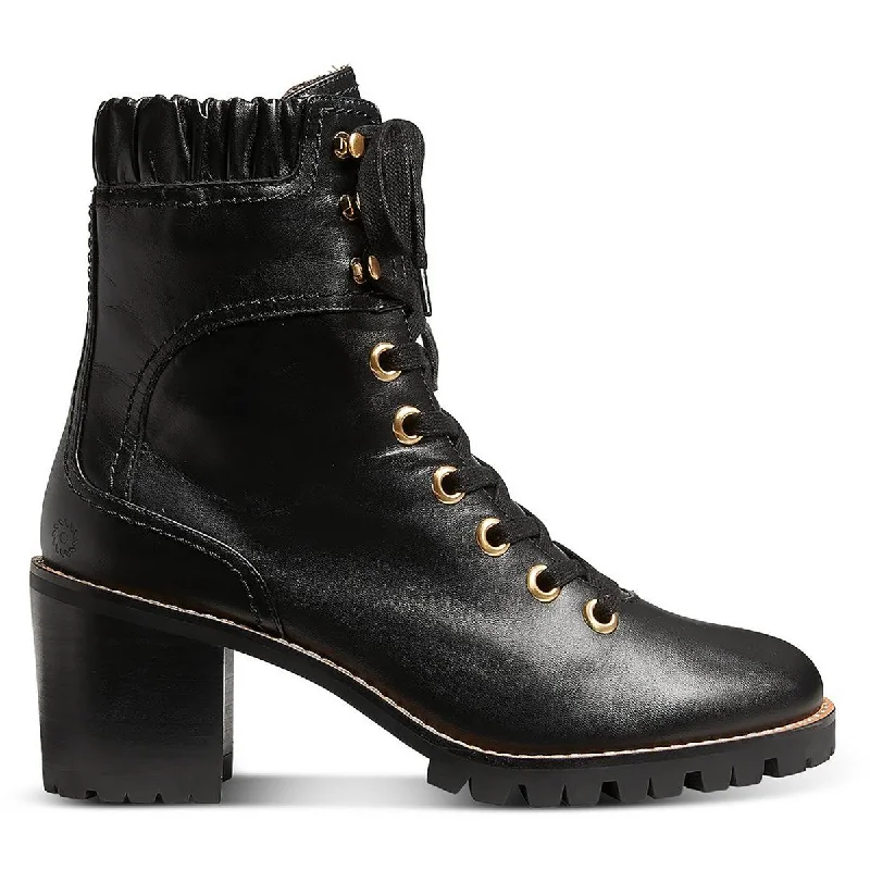 Harper Hiker Womens Leather Ankle Combat & Lace-up Boots Ivy League - Inspired Derby Look 