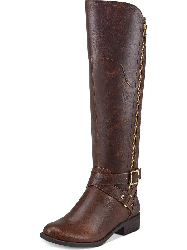 Haydin Womens Faux Leather Tall Riding Boots Dressy Chelsea Boot Style 