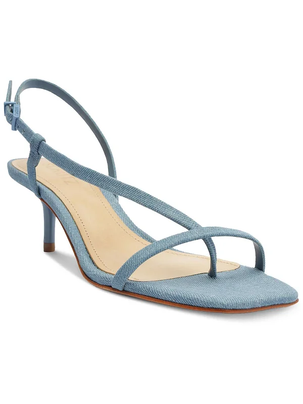 Heloise Womens Denim Open Toe Slingback Sandals Casual Loafer Style          