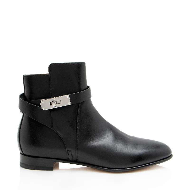 Hermes Calfskin Neo Ankle Boots Tailored Oxford Style 