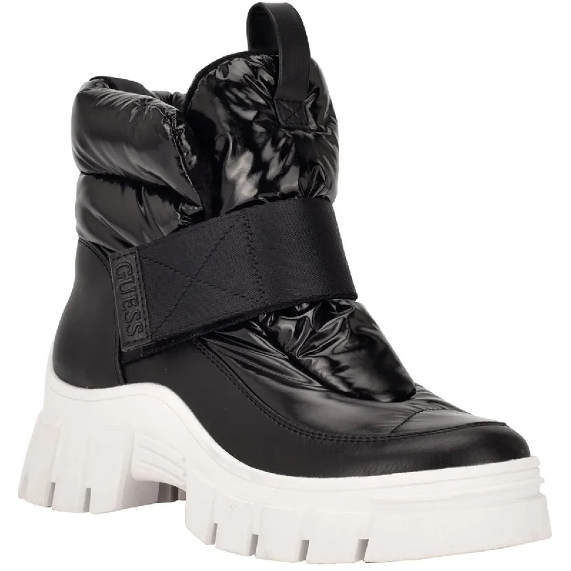 Hidemi Womens Puffer Metallic Winter & Snow Boots Upcycled Shoe Look  