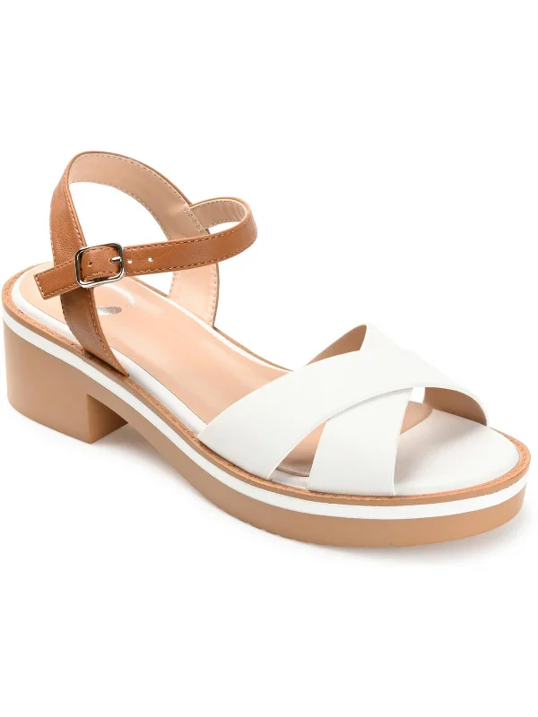 Hilaree Womens Faux Leather Warm Strappy Sandals Strap - Up Sandal Resort Style  