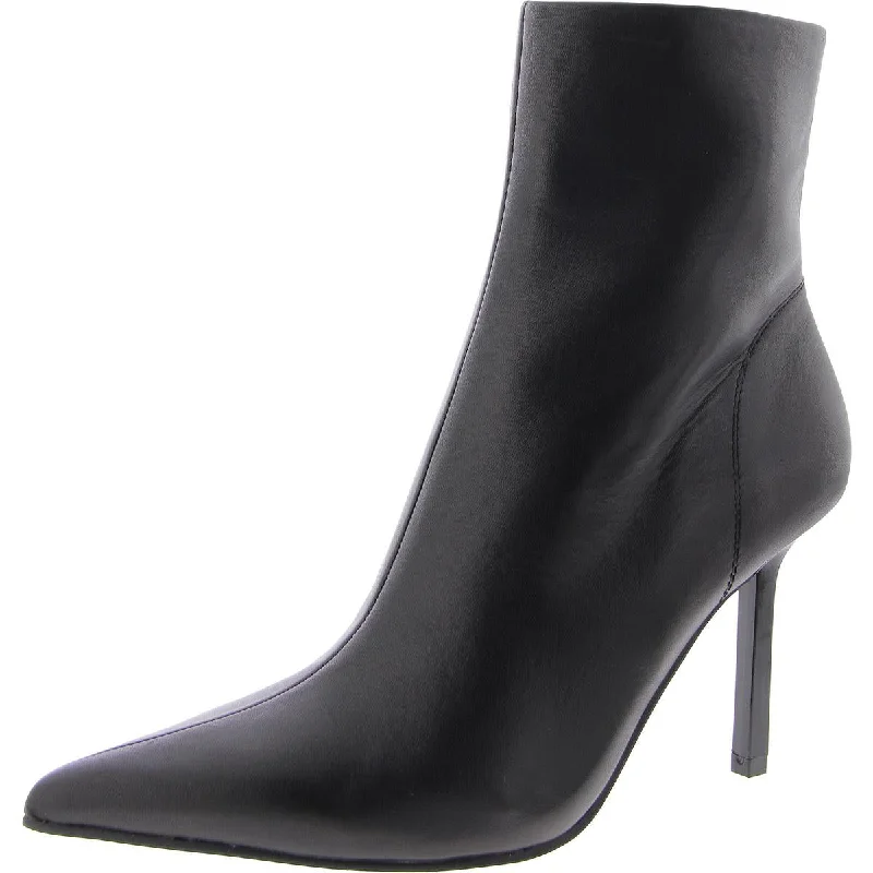 Iyanna Womens Leather Pointed Toe Booties Quilted Shoe Design  