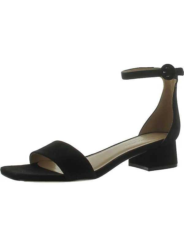 Jalena Womens Suede Dressy Ankle Strap Upcycled Shoe Look  